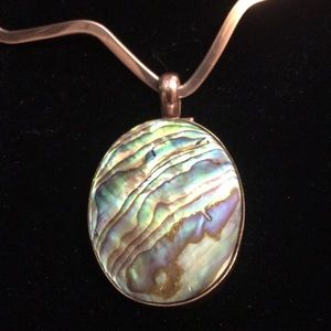 Abalone and sterling silver pendant